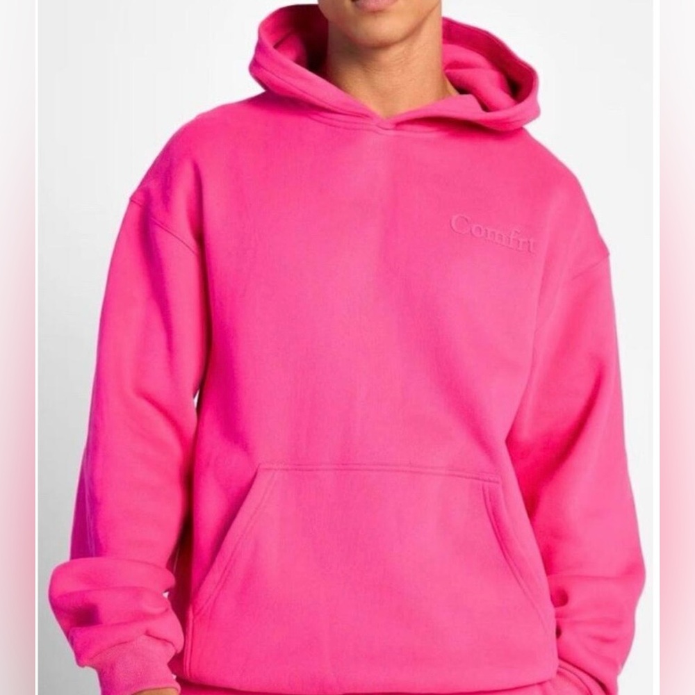 Comfrt Minimalist Hoodie NEW! Unisex Hot Pink Sz XL Valentine Easter Anxiety